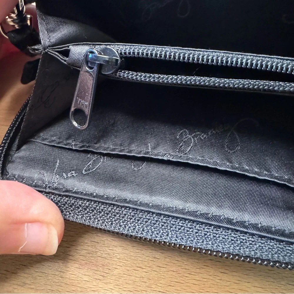 Vera Bradley Purse Mini Micro Black Quilted Crossbody Wristlet Organizer Strap - Picture 6 of 15